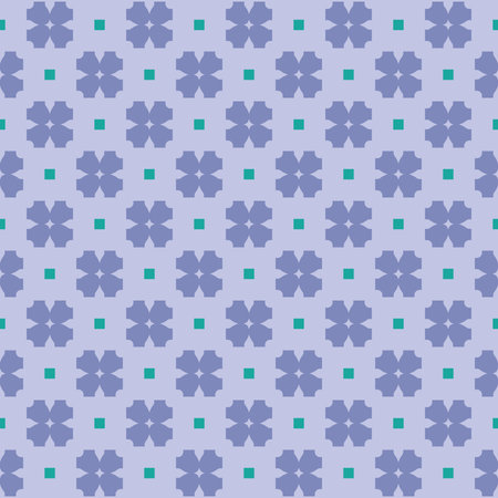 Vector seamless pattern texture background with geometric shapes, colored in blue and green colors.