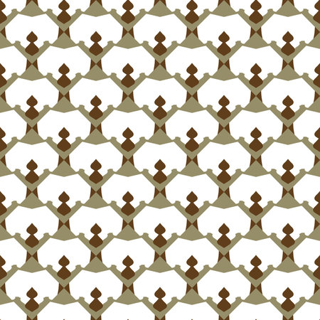 Vector seamless pattern texture background with geometric shapes, colored in brown, green and white...
