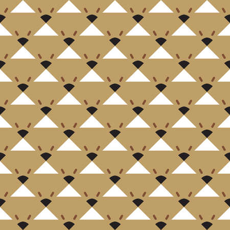 Vector seamless pattern texture background with geometric shapes, colored in brown, black and white colors.のイラスト素材