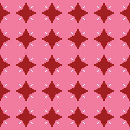 Vector seamless pattern texture background with geometric shapes, colored in red, pink and white colors.のイラスト素材