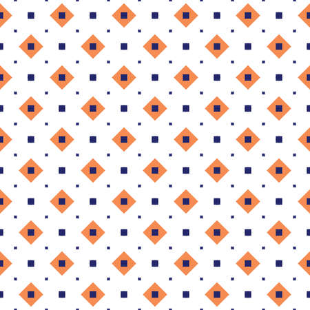 Vector seamless pattern texture background with geometric shapes, colored in blue, orange and white colors.のイラスト素材