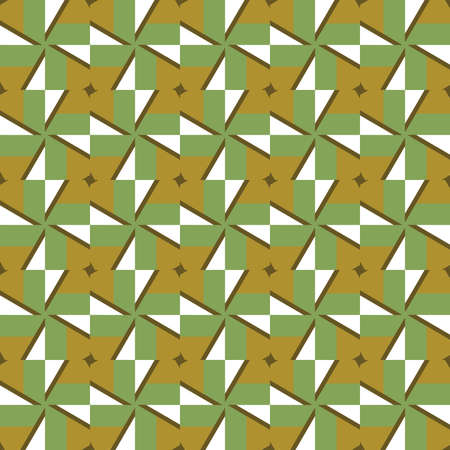 Vector seamless pattern texture background with geometric shapes, colored in green, brown and white colors.のイラスト素材