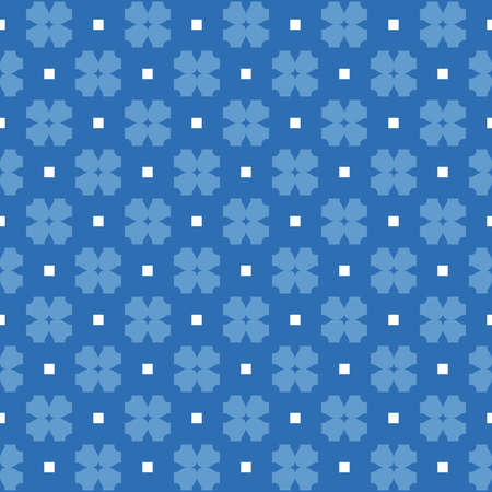 Vector seamless pattern texture background with geometric shapes, colored in blue and white colors.のイラスト素材
