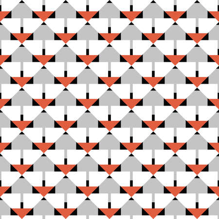Vector seamless pattern texture background with geometric shapes, colored in orange, grey, black and white colors.のイラスト素材