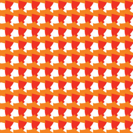 Vector seamless pattern texture background with geometric shapes, colored in red, orange and white colors.のイラスト素材