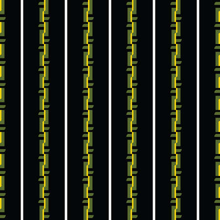 Vector seamless pattern texture background with geometric shapes, colored in black, green, yellow and white colors.のイラスト素材