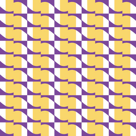 Vector seamless pattern texture background with geometric shapes, colored in purple, yellow and white colors.のイラスト素材