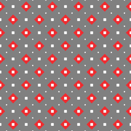 Vector seamless pattern texture background with geometric shapes, colored in grey, red and white colors.のイラスト素材