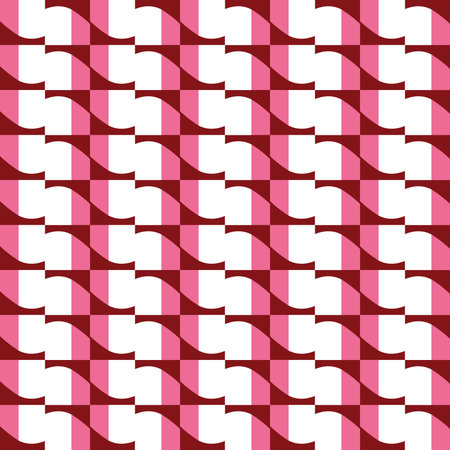 Vector seamless pattern texture background with geometric shapes, colored in pink, red and white...