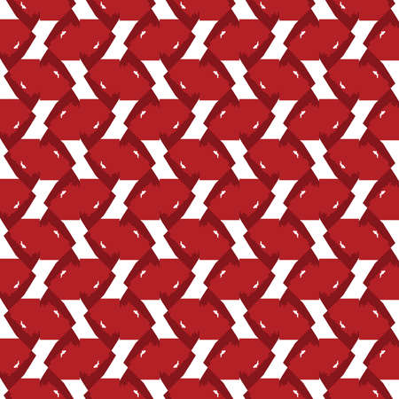 Vector seamless pattern texture background with geometric shapes, colored in red and white colors.のイラスト素材