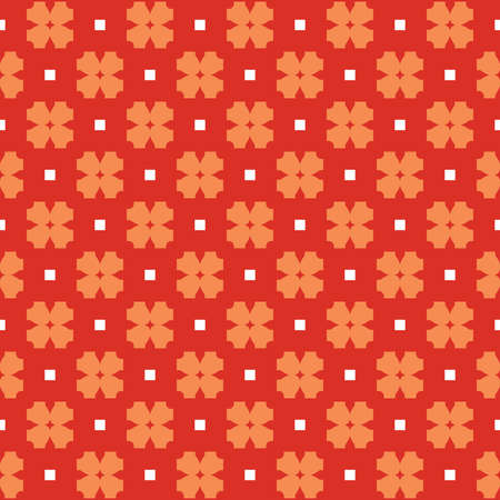 Vector seamless pattern texture background with geometric shapes, colored in red, orange and white colors.のイラスト素材