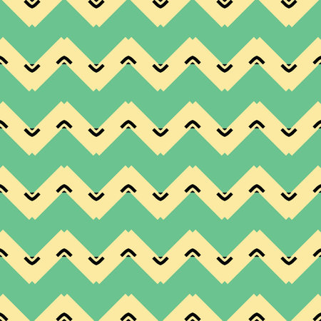 Vector seamless pattern texture background with geometric shapes, colored in yellow, green and black...