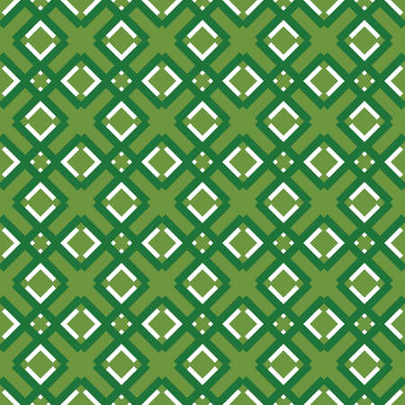 Vector seamless pattern texture background with geometric shapes, colored in green and white colors.のイラスト素材