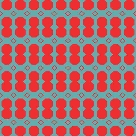 Vector seamless pattern background texture with geometric shapes, colored in blue and red colors.のイラスト素材