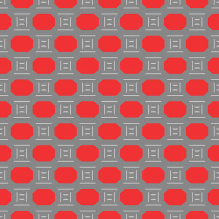 Vector seamless pattern texture background with geometric shapes, colored in red and grey colors.のイラスト素材