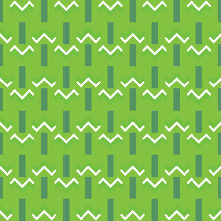 Vector seamless pattern texture background with geometric shapes, colored in green and white colors.のイラスト素材