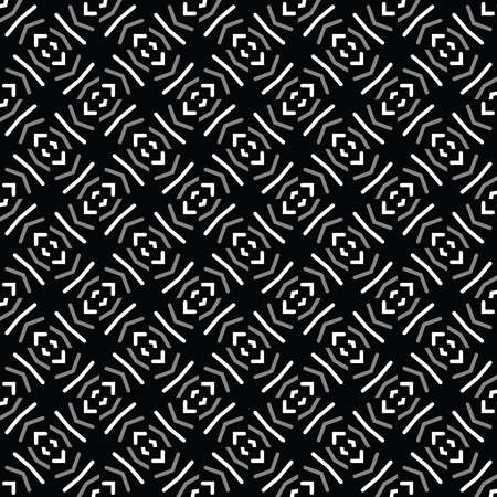 Vector seamless pattern texture background with geometric shapes in black, grey and white colors.のイラスト素材