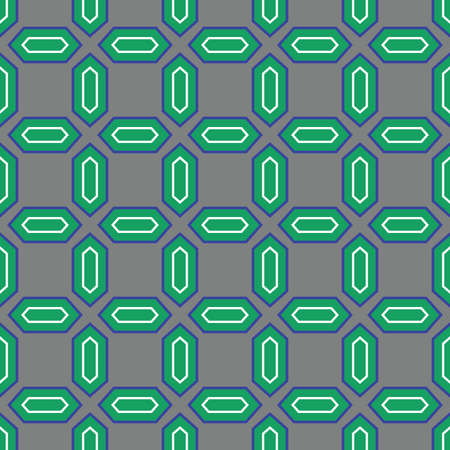 Vector seamless pattern texture background with geometric shapes, colored in green, blue, grey and white colors.のイラスト素材