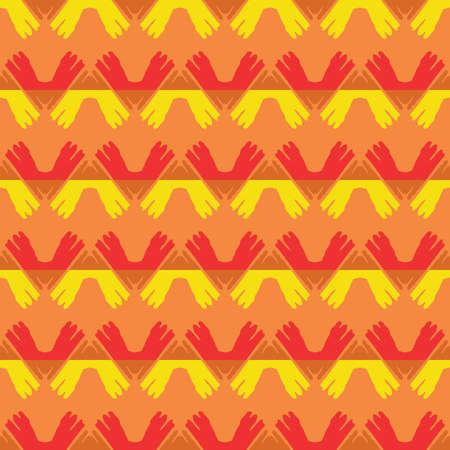 Vector seamless pattern texture background with geometric shapes, colored in orange, yellow and red colors.のイラスト素材