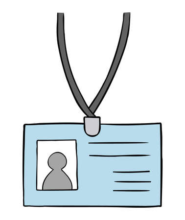 Cartoon vector illustration of id card. Colored and black outlines.のイラスト素材