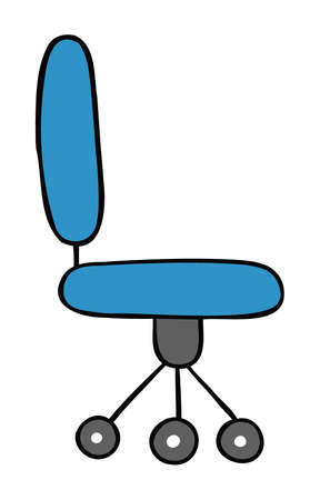 Cartoon vector illustration of office chair. Colored and black outlines.のイラスト素材