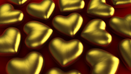 Golden heartsの写真素材