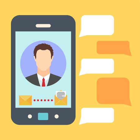 Phone-Chat-Message-Sendのイラスト素材