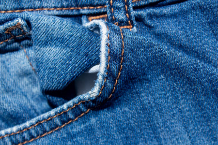 Blue denim jeans texture as backgroundの写真素材