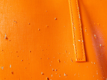 Worn orange bag texture, closeupの写真素材