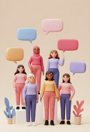 This inspiring image symbolizes female empowerment, gender equality, and the global movement for women's rights, equality on International Womenâs Day.の写真素材