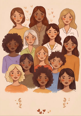 This inspiring image symbolizes female empowerment, gender equality, and the global movement for women's rights, equality on International Womenâs Day.の写真素材