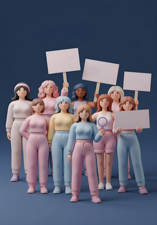 This inspiring image symbolizes female empowerment, gender equality, and the global movement for women's rights, equality on International Womenâs Day.の写真素材