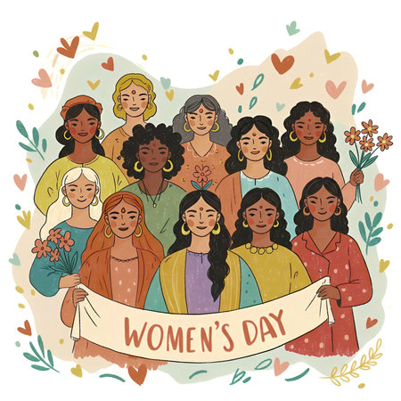 This inspiring image symbolizes female empowerment, gender equality, and the global movement for women's rights, equality on International Womenâs Day.の写真素材