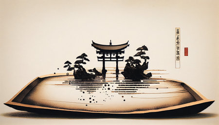 "Zen Brushstrokes" is a portfolio featuring minimalist calligraphy of the flowing ink design. With different east asian themes, this captures the essence of peace and tranquility.の素材