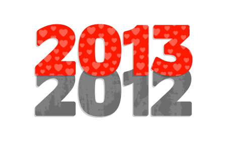 Happy New Year 2013, cartoon illustrationのイラスト素材