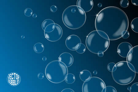 Bubbles on blue, background illustrationのイラスト素材