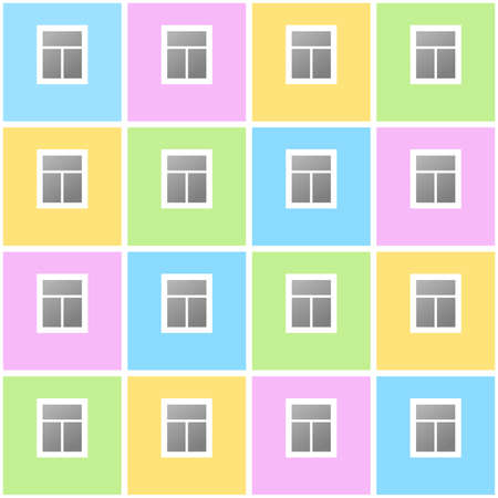 House with windows, infinite backgroundのイラスト素材