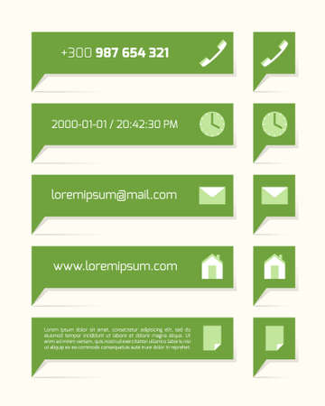 Labels with text and symbols, 10 green bubblesのイラスト素材