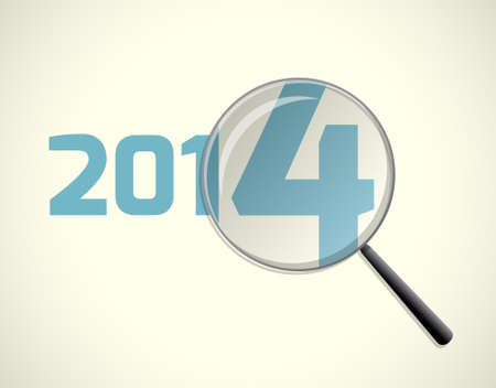 Magnifying glass, new 2014 focus, vector illustrationのイラスト素材