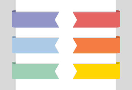 Six colorful labels with place for your text, flat vector illustrationのイラスト素材