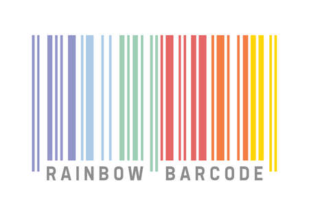 Barcode in rainbow colors, vector illustrationのイラスト素材