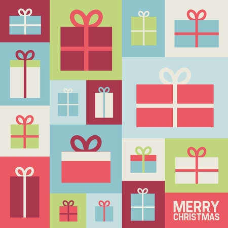 Illustration with Christmas gifts backgroundのイラスト素材