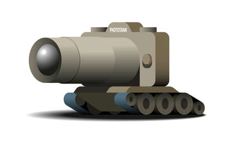 Phototank, vector cartoon illustration, isolated on whiteのイラスト素材