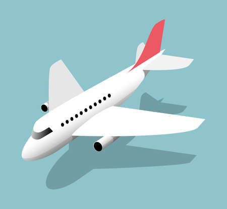 Airliner, vector illustration on a blue backgroundのイラスト素材