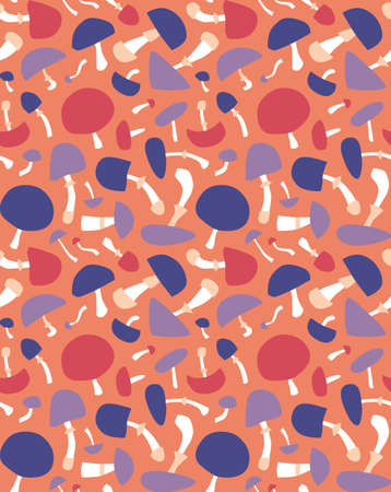 Toadstools, seamless pattern