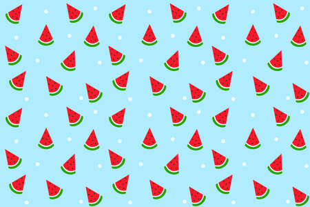 Seamless background illustration of sliced watermelon