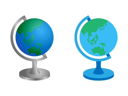 Vector illustration set of terrestrial globeのイラスト素材
