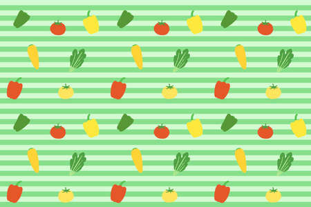 Seamless pattern of various vegetables. Vector illustration.のイラスト素材
