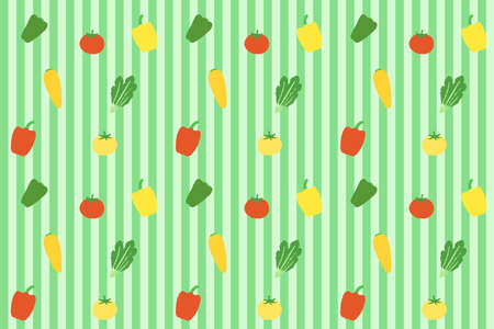 Seamless pattern of various vegetables. Vector illustration.のイラスト素材