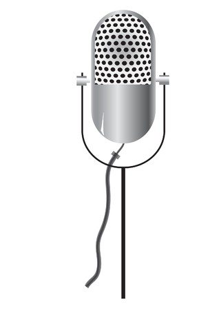retro microphone icon isolated on whiteのイラスト素材